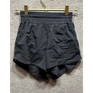 Lululemon Hotty Hot Shorts Womens 0 Black 4" Inseam High Rise Tall Lined Run